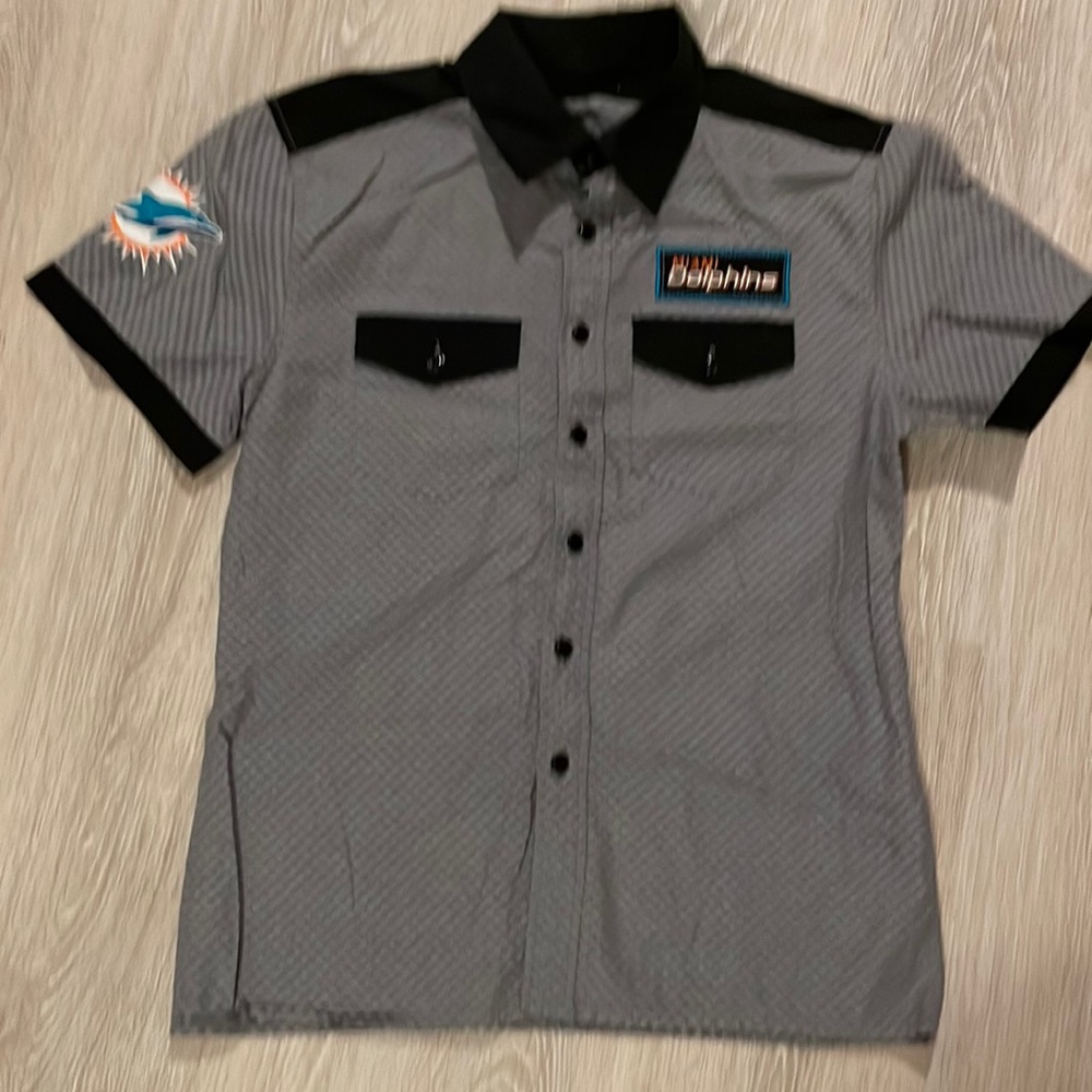 Miami Dolphins Small Shirt Button Down NFL Football